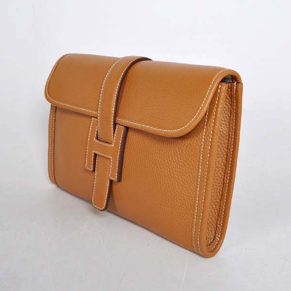 High Quality Hermes Jige Large Clutch Handbag Light Coffee 1053 Replica